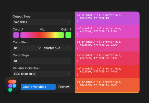 Figma插件CSS color-mix()shu丨掌握动态色彩设计