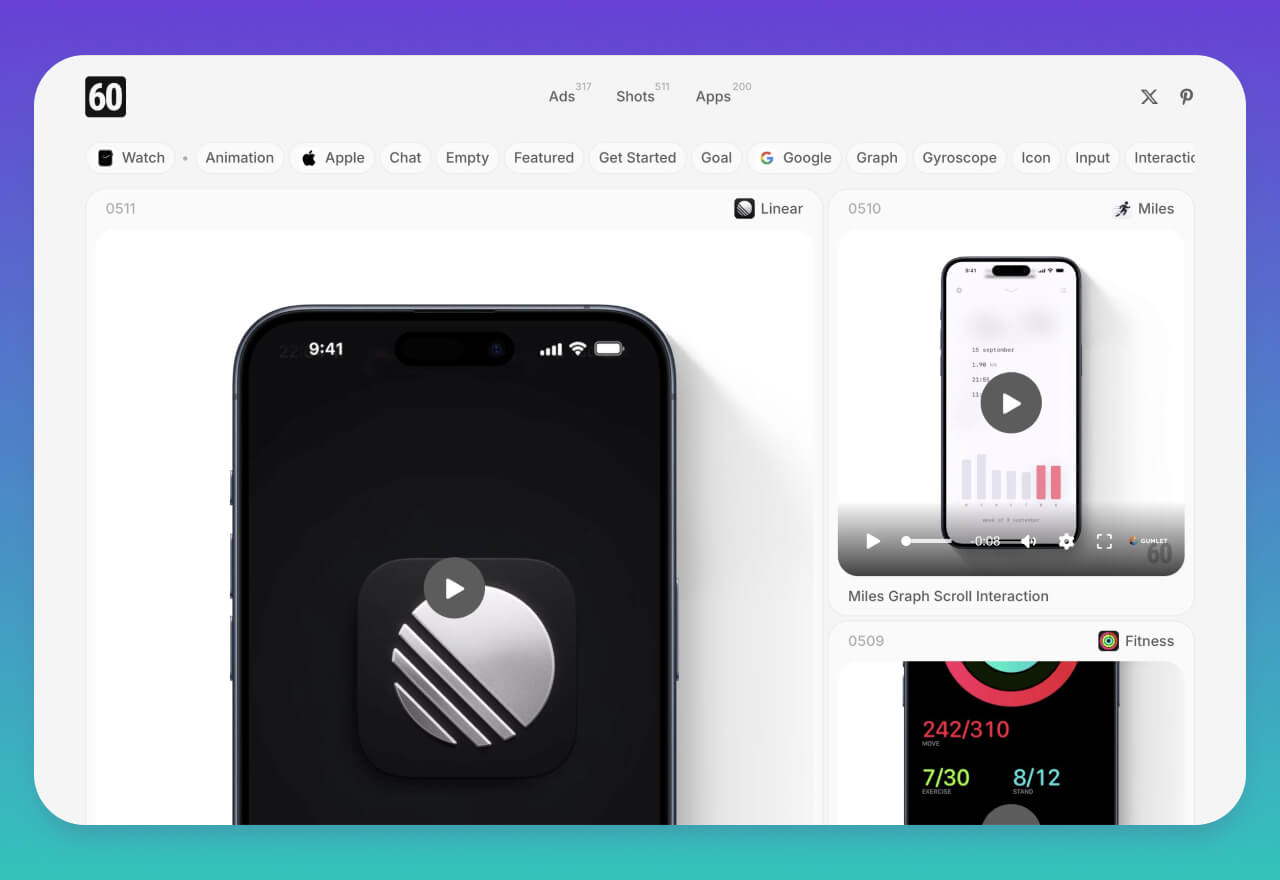 60fps.design丨APP交互设计灵感资源平台