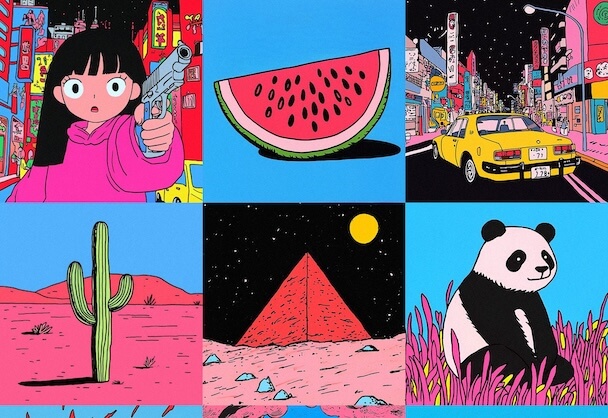 霓虹都市与奇幻自然：流行文化的视觉拼贴