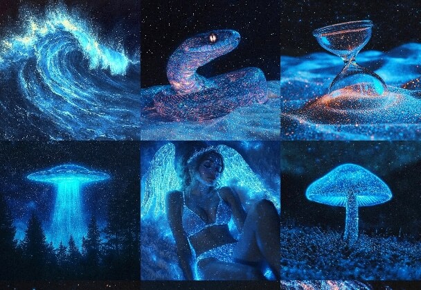 荧光奇境：深邃夜色中的魔幻视觉