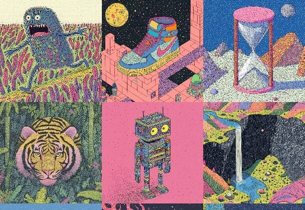 点彩迷幻：复古未来主义的视觉探索