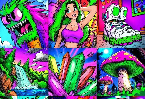 迷幻波普：霓虹色彩的视觉狂想曲