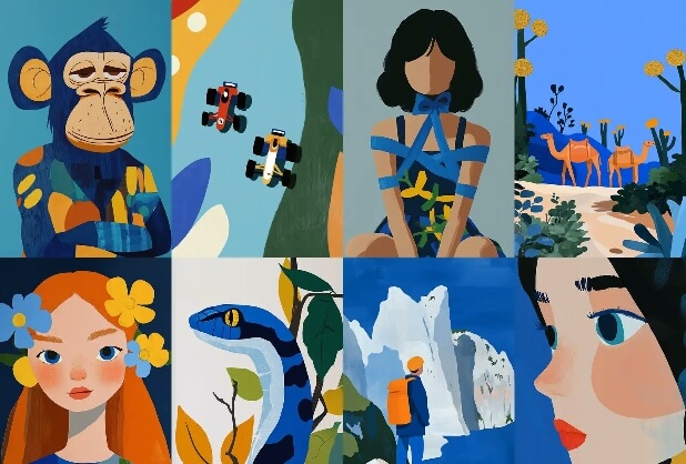 蓝调插画：当代艺术的色彩叙事