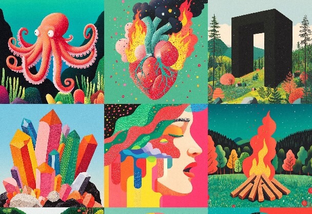 纹理向量艺术：超现实主义插画集