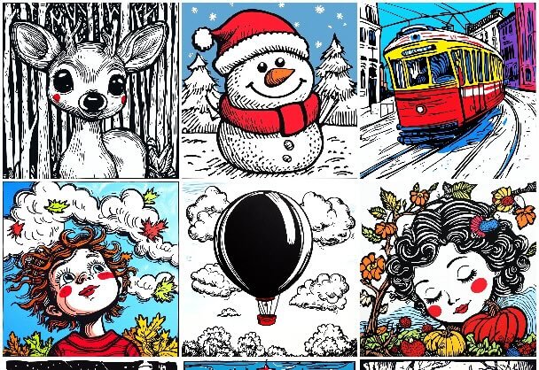 节日漫画风：插画代码的冬季童话