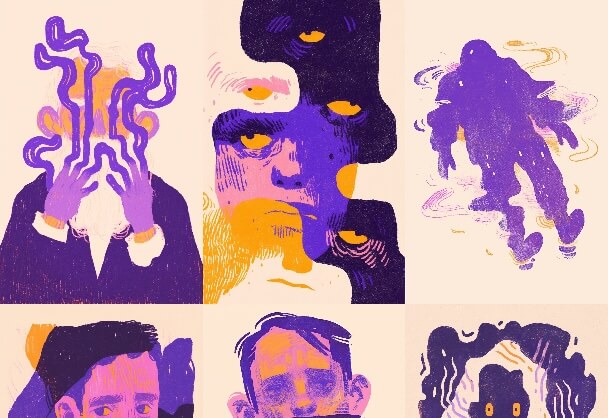 紫色情绪：表现主义肖像实验