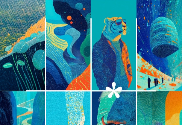 蓝色调纹理矢量艺术