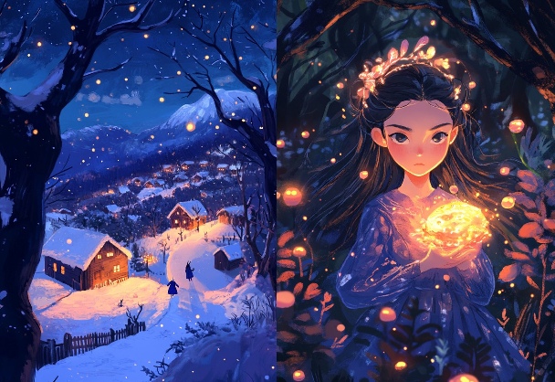 魔幻冬夜童话插画集