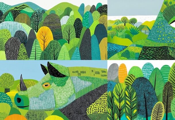 绿色图案艺术风格设计