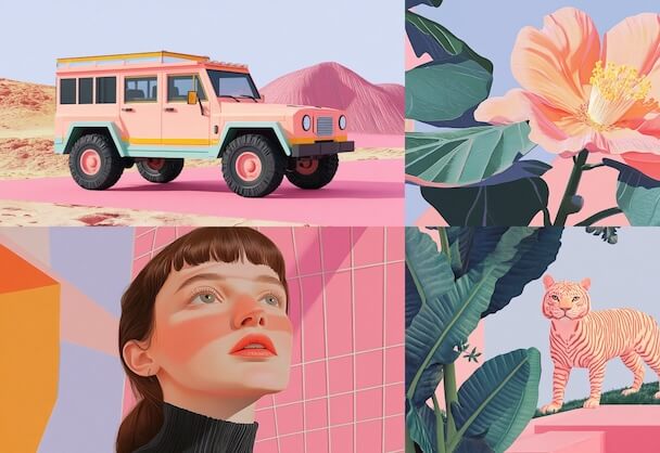 粉色调现代艺术风格设计