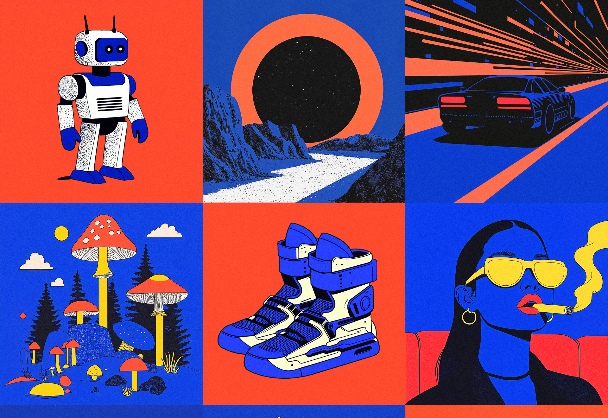 复古赛博朋克平面设计