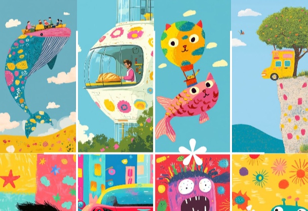 趣味手绘风儿童插画