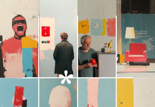 粗犷写意的生活场景风格画