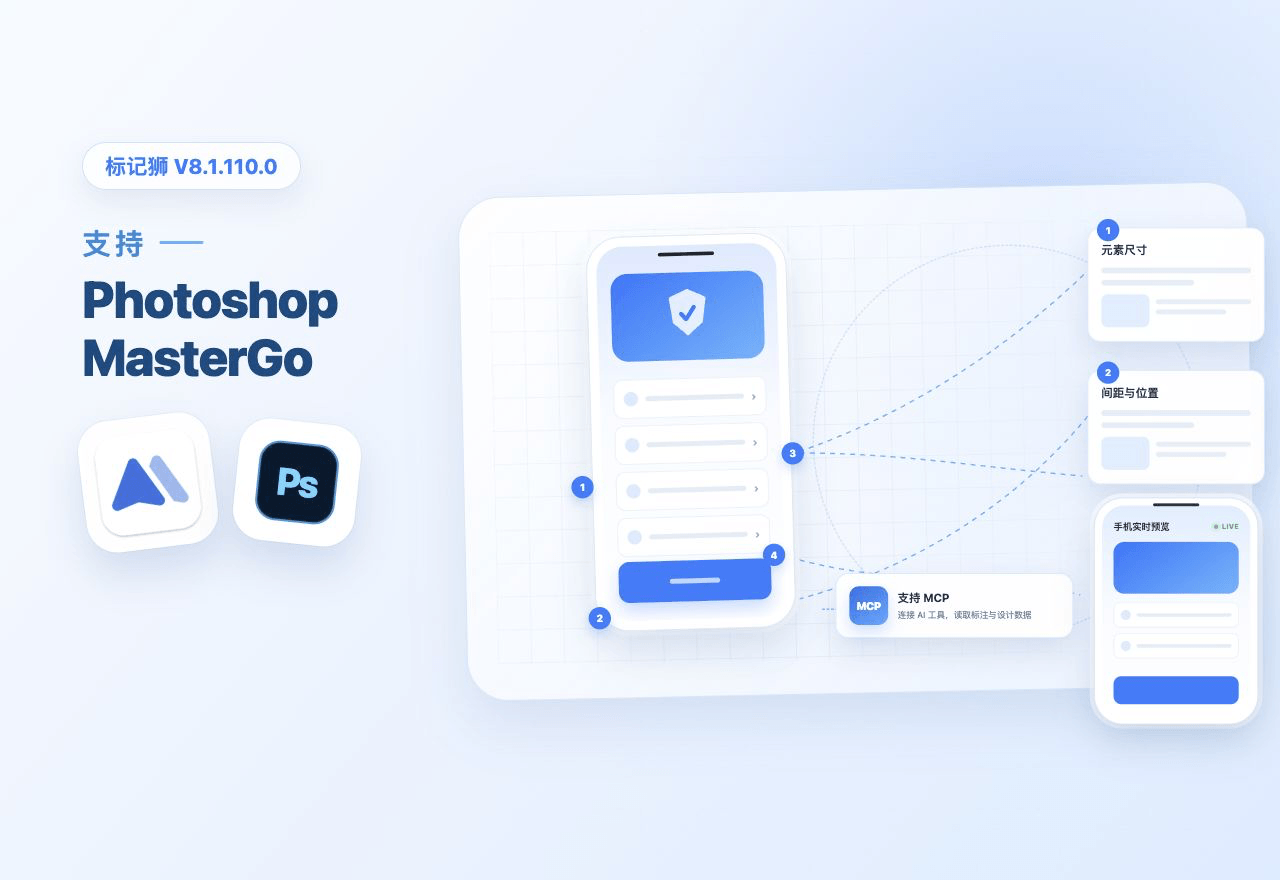 标记狮 8.1.110.0 版本更新丨新增 Photoshop、MasterGo 支持